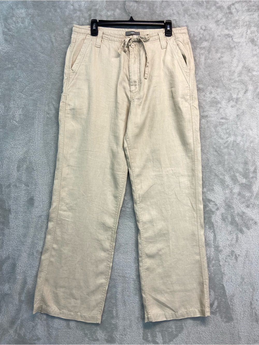 Apt. 9 Men's 100% Linen Pants 34X32 Sand Beige Quiet Luxury Coastal Beach Boho